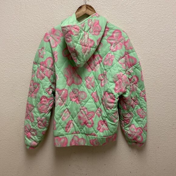 Wild Fable Quilted Floral Print Hooded Puffer Jacket Large - Picture 6 of 6